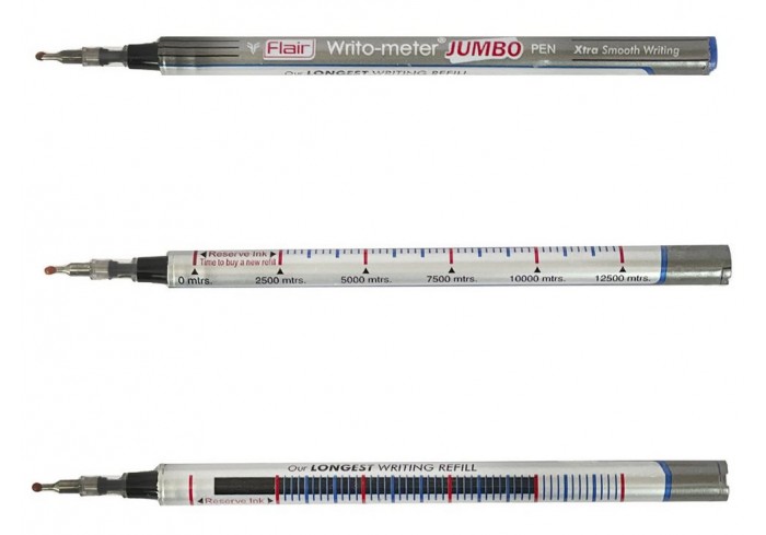 Стержень масляный шариковый 118мм синий объемный,игольч.нак. с индикатором WRITO-METER, 10.000метров