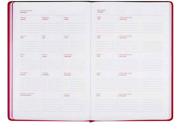 Еженедельник недатированный, B5, 64л., твердый переплет, кожзам, BG 