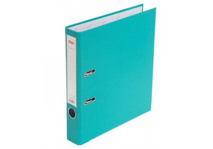 Папка-регистратор 50мм, Class, ПВХ, с мет уголком,  бирюзовая