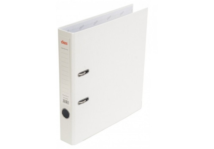 Папка-регистратор 50мм, Class, ПВХ, с мет уголком, белая
