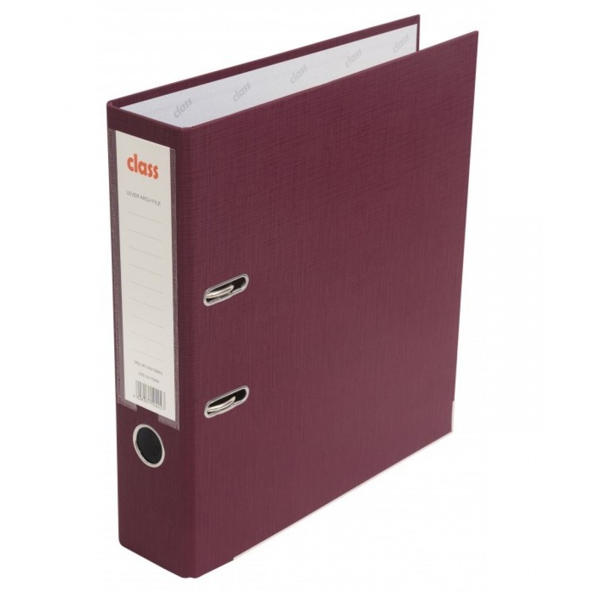 Папка-регистратор 75мм, Class, ПВХ, с мет уголком,  бордовая