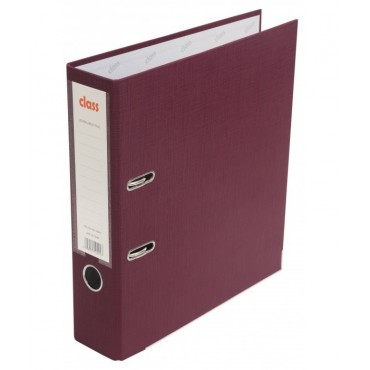 Папка-регистратор 75мм, Class, ПВХ, с мет уголком,  бордовая