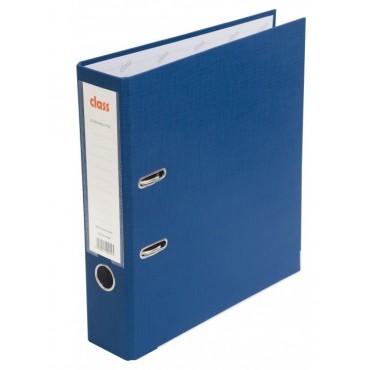 Папка-регистратор 75мм, Class, ПВХ, с метал.уголком, темно-синяя