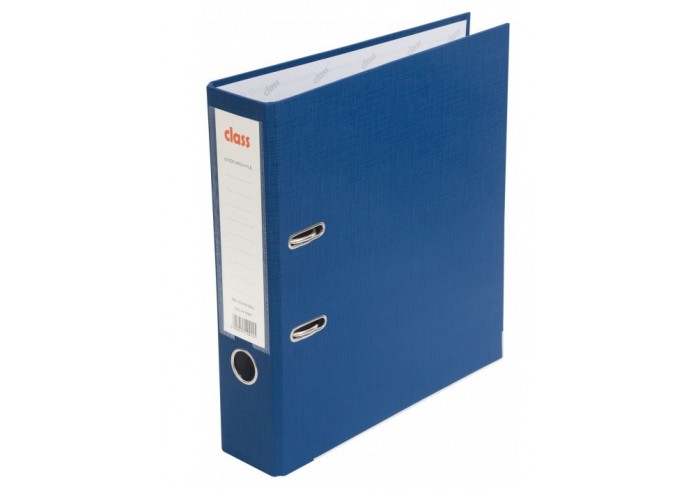 Папка-регистратор 75мм, Class, ПВХ, с метал.уголком, темно-синяя