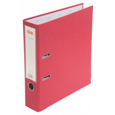 Папка-регистратор 75мм, Class, ПВХ, с метал.уголком, розовая