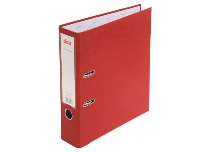 Папка-регистратор 75мм, Class, ПВХ, с метал.уголком, красная