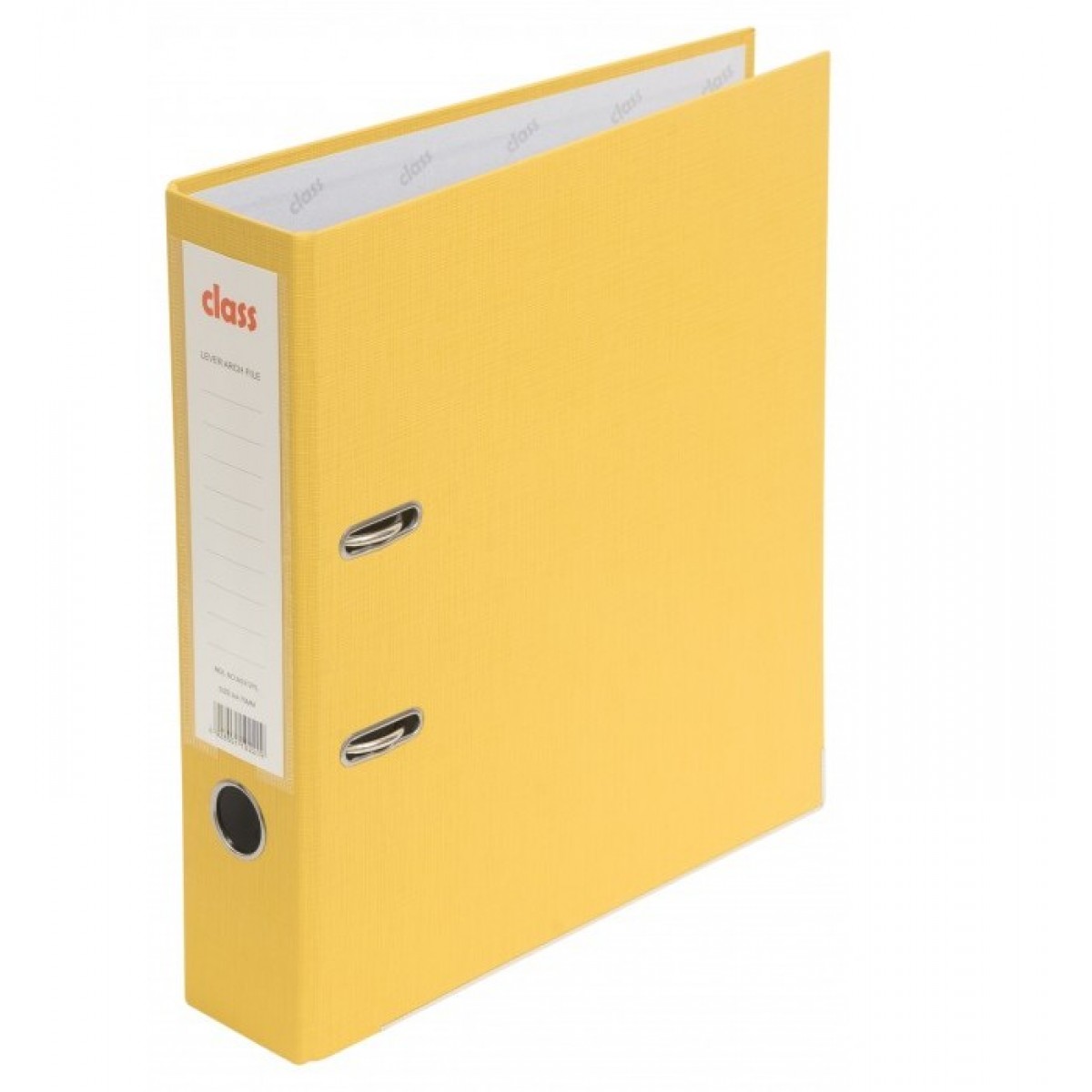 Папка-регистратор 75мм, Class, ПВХ, с метал.уголком, желтая