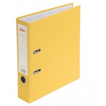 Папка-регистратор 75мм, Class, ПВХ, с метал.уголком, желтая