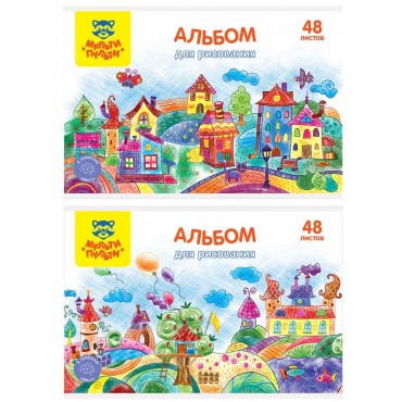 Альбом для рисования 48л., А4, на склейке Мульти-Пульти 