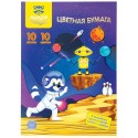 Цветная бумага офсетная А4, Мульти-Пульти, 10л., 10цв., в папке, 