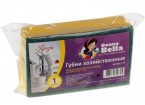 Губка хозяйственная Профи(1шт/уп) Donna-Bella поролон 14x8,5х4,5см с абразивным слоем.