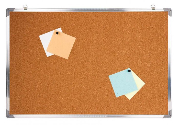 Доска пробковая 45х60 с подвесом, алюминиевая рама
