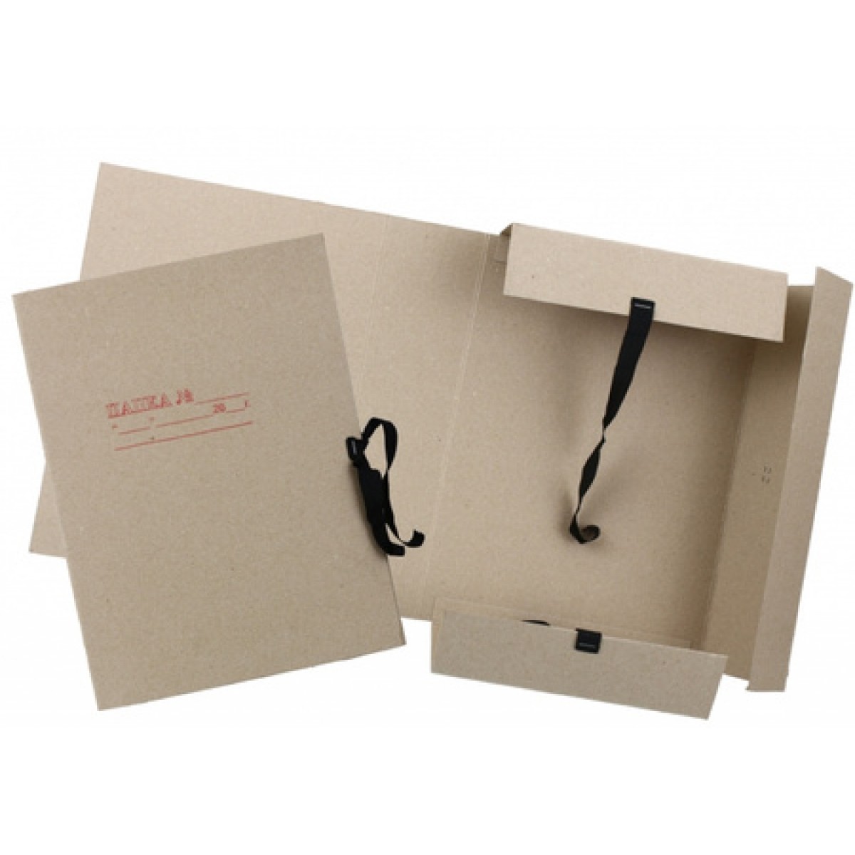 Папка на 4-х завязках с корешком 80 мм., А4, картон серый