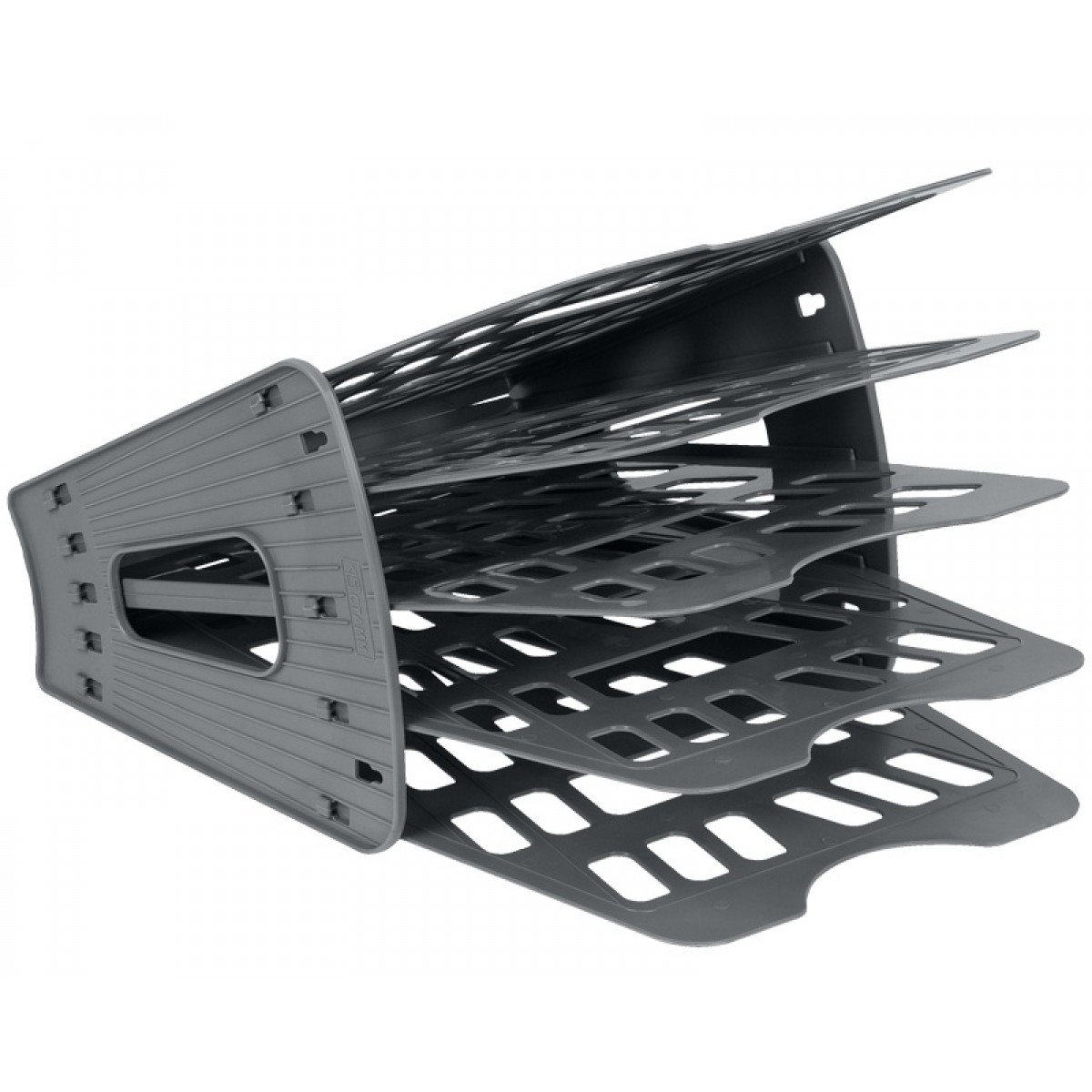 Лоток для бумаг веерный СТАММ, 5-ти секционный, серый