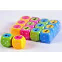 Точилка пластиковая DICE, 2 отверстия для заточки, 4 цвета, с контейнером для стружки, ПВХ-банка