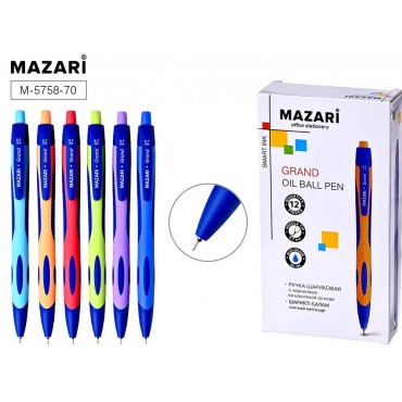 Ручка шар.авт.GRAND, СИНЯЯ, серия Smart Ink, на масляной основе (Индия), игол. пиш.узел 0.7мм (Индия