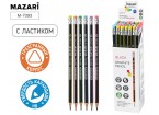 Карандаш чернографитный пластиковый BLACK, НВ, с ластиком, корпус трехгранный