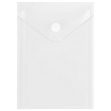 Папка-конверт на кнопке СТАММ А6 (105*148мм), 150мкм, пластик, прозрачная, бесцветная