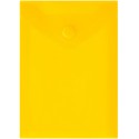 Папка-конверт на кнопке СТАММ А6 (105*148мм), 150мкм, пластик, прозрачная, желтая