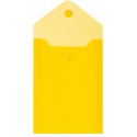 Папка-конверт на кнопке СТАММ А6 (105*148мм), 150мкм, пластик, прозрачная, желтая