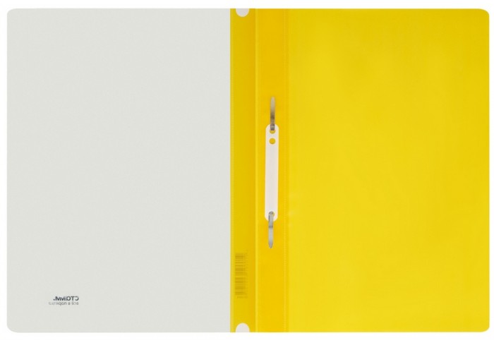 Папка-скоросшиватель пластик. перф. СТАММ А4, 180мкм, желтая с прозр. верхом