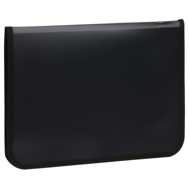 Папка на молнии СТАММ А4, 500мкм, пластик, молния вокруг, черная