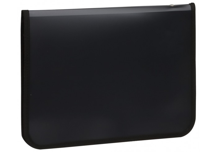 Папка на молнии СТАММ А4, 500мкм, пластик, молния вокруг, черная