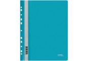 Папка-скоросшиватель пластик. перф. СТАММ А4, 180мкм, бирюзовая с прозр. верхом