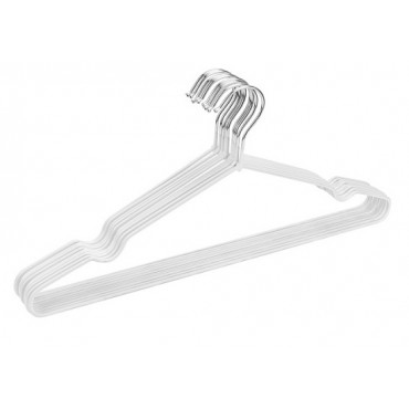 Набор вешалок для одежды,10 шт в наборе, цв.белый, металлические,
