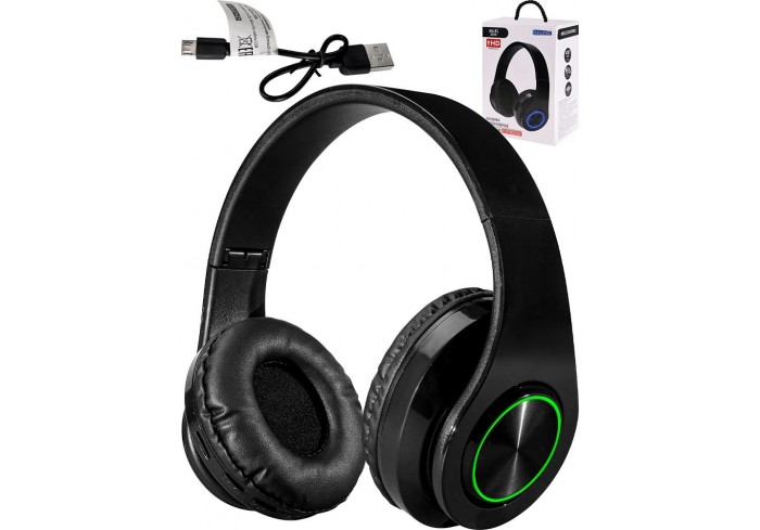 Беспроводные полноразмерные наушники с микрофоном блютуз, черный,