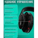 Беспроводные полноразмерные наушники с микрофоном блютуз, черный,