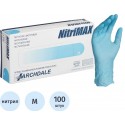 Перчатки нитриловые NitriMax диагностические (смотровые) неопудренные   (100/уп) М голубые