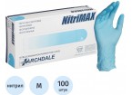 Перчатки нитриловые NitriMax диагностические (смотровые) неопудренные   (100/уп) М голубые