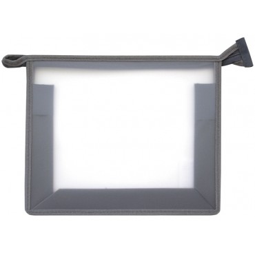 Папка для тетрадей 1 отделение А4 Först, прозрачная/серая, пластик, на молнии