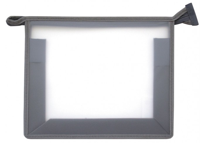 Папка для тетрадей 1 отделение А4 Först, прозрачная/серая, пластик, на молнии