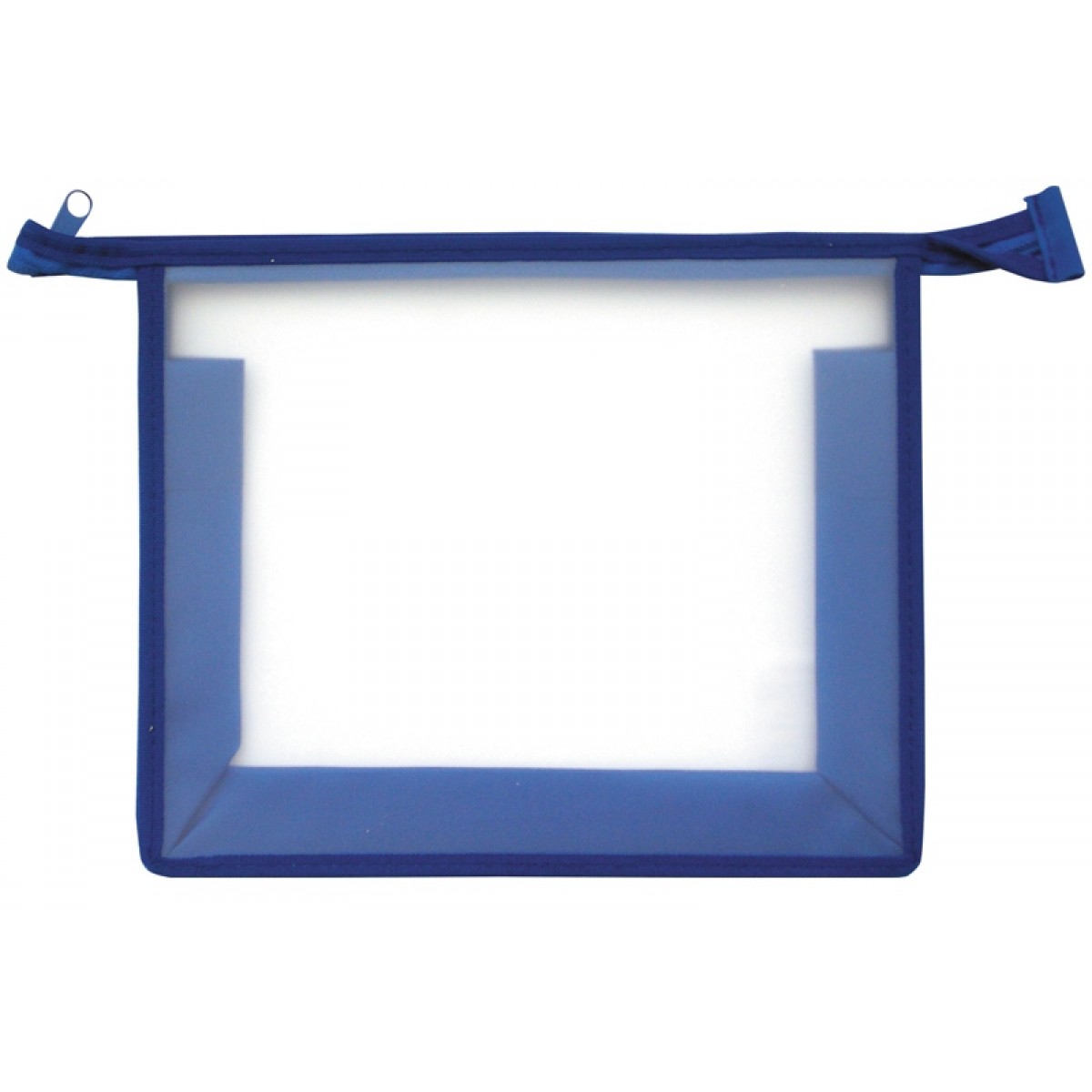 Папка для тетрадей 1 отделение А4 Först, прозрачная/синяя, пластик, на молнии