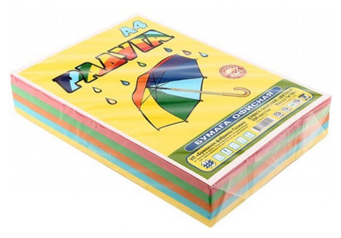 Бумага офисная цветная А4 Радуга 80г/м2 500л/БФДГЗ