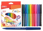 Фломастеры  12 цветов ColoRun, Deli, чернила смываемые, яркие цвета