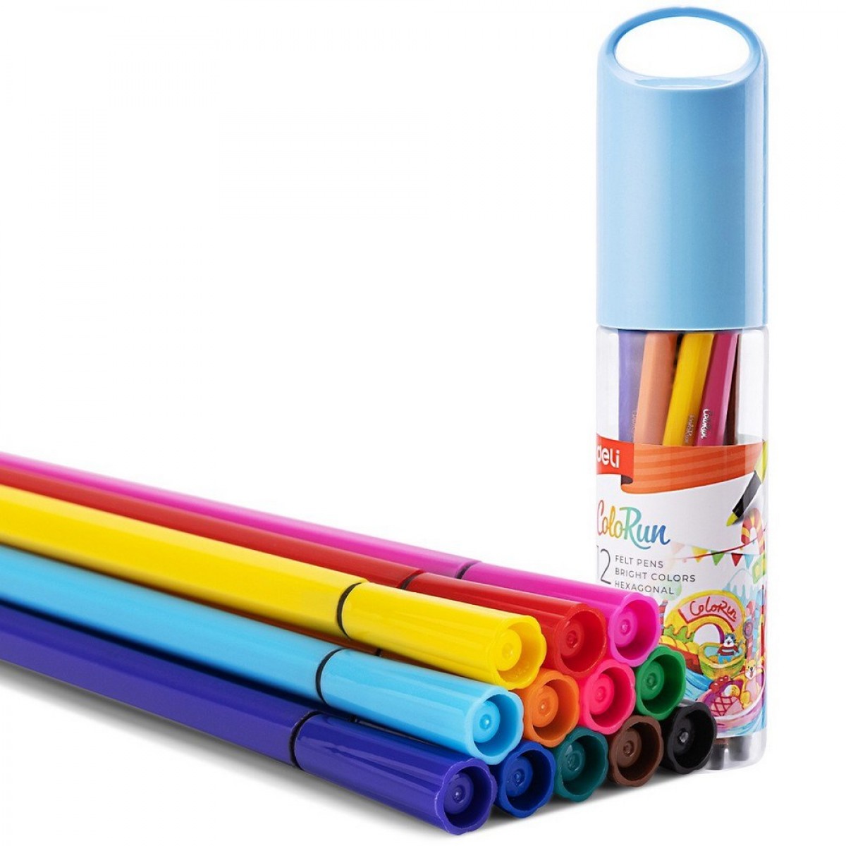 Фломастеры 12 цветов, в тубе, «ColoRun»