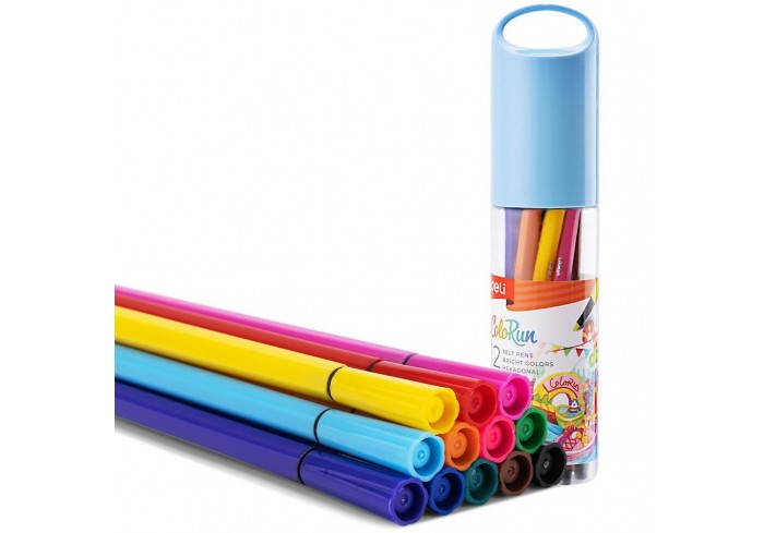 Фломастеры 12 цветов, в тубе, «ColoRun»