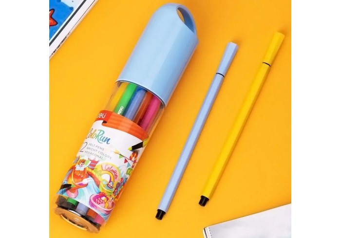 Фломастеры 12 цветов, в тубе, «ColoRun»