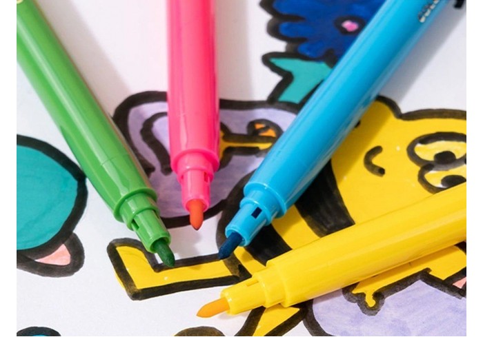 Фломастеры 18 цветов, COLOR WOW, смываемые, насыщенные цвета, Deli