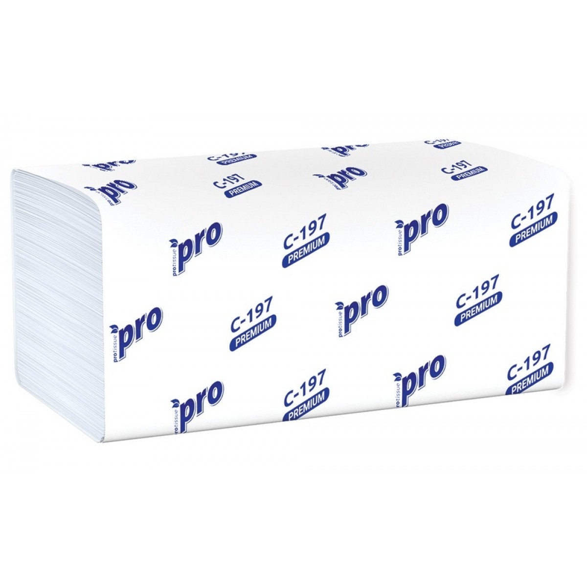 Полотенца бумажные 200шт, PROtissue (H3) PREMIUM, 2-слойн, белые, 22х21см, V-сложение, ЦЕНА ЗА 1шт.