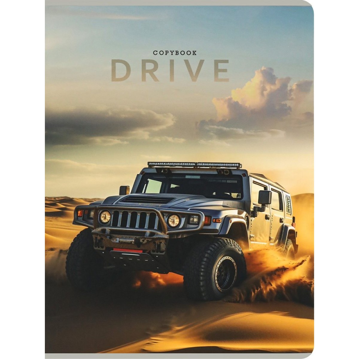 Тетрадь клетка 96л. А4 СЕРЕБРИСТЫЙ ВНЕДОРОЖНИК, на скрепке, софт-тач