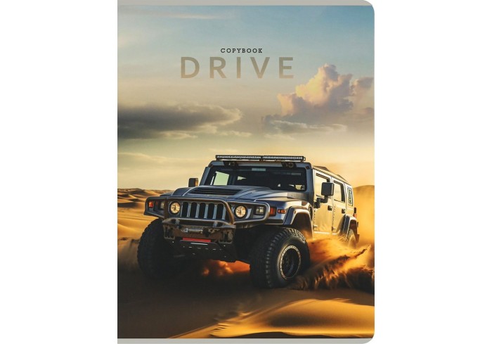 Тетрадь клетка 96л. А4 СЕРЕБРИСТЫЙ ВНЕДОРОЖНИК, на скрепке, софт-тач